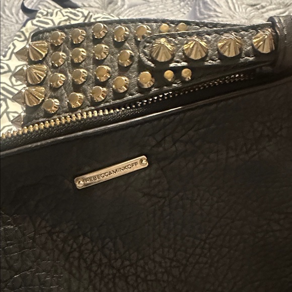 Rebecca Minkoff Black and Gold Studded Clutch box 4 - Picture 15 of 16
